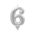Zahlenkerze mit Halter 7 cm silber "6" - Bild 1 thumbnail