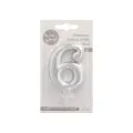 Zahlenkerze mit Halter 7 cm silber "6" - Bild 2 thumbnail